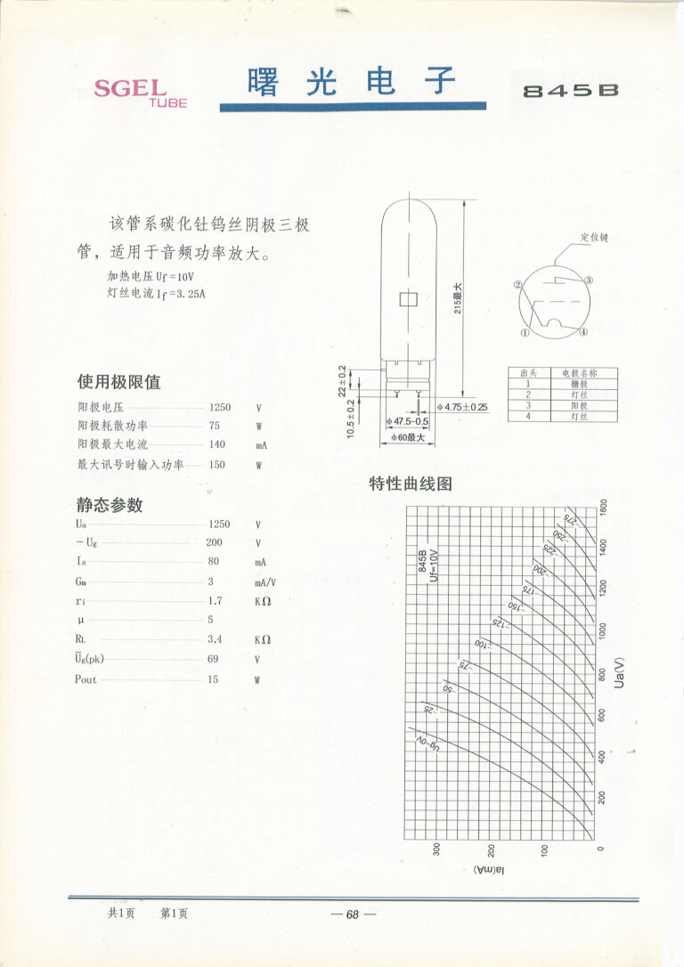Shuguang 845 vacuum tube